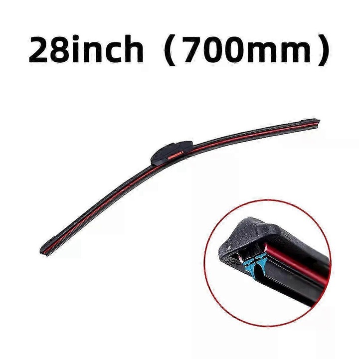 Ablaktörlő lapát J/U Hook, univerzális ablaktörlő lapát, dupla gumi, csendes, fekete, 700 mm, 1 db