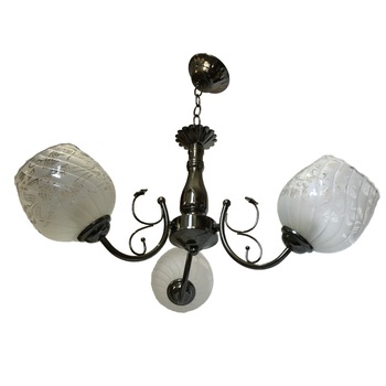 Lustra sfy 2004/3, inaltime ajustabila, glob alb transparent lampas aladin, schelet tytan, 3*e27 Lustra sfy 2004/3, inaltime ajustabila, glob alb transparent lampas aladin, schelet tytan, 3*e27