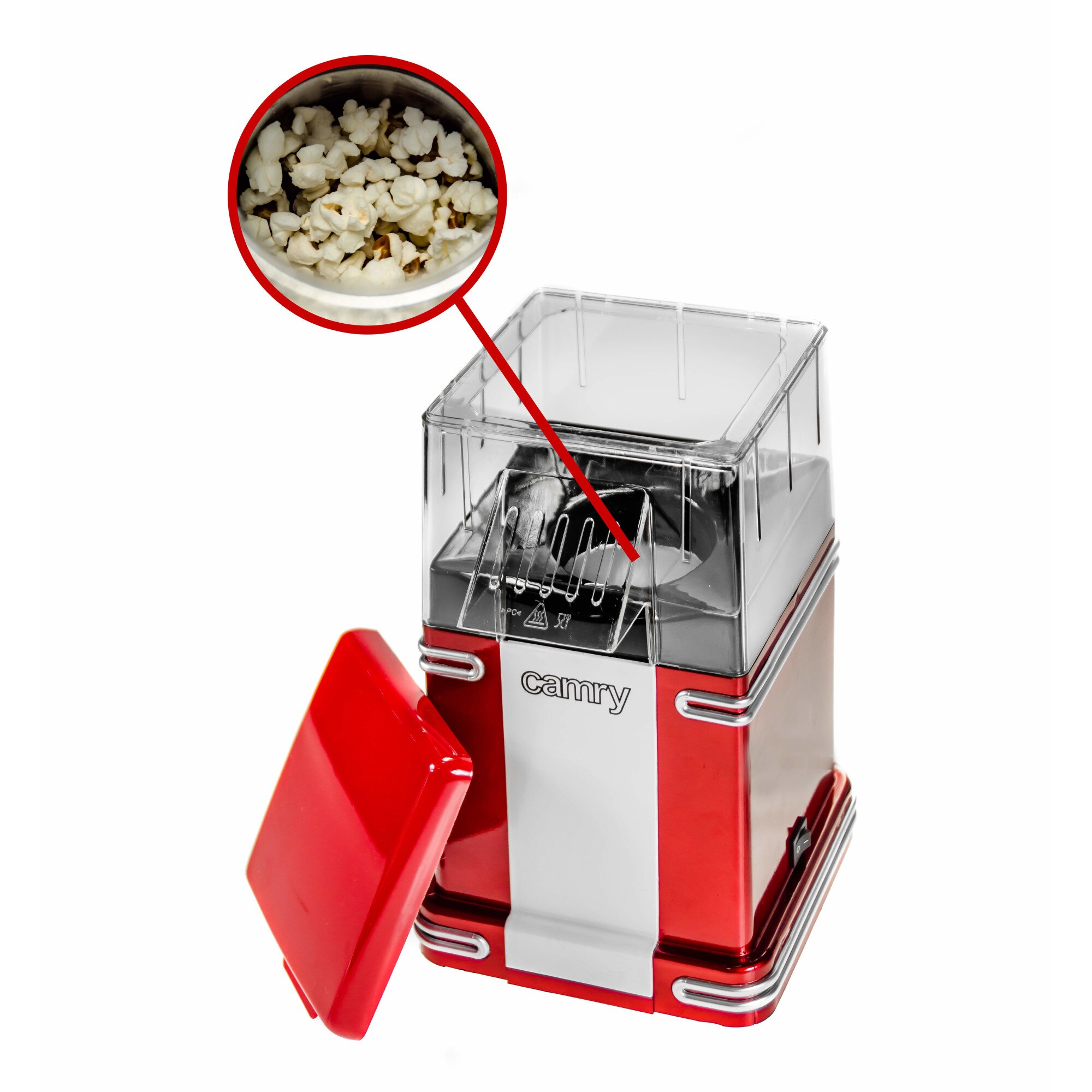 Aparat de preparat popcorn, putere 1200W, culoare Rosu