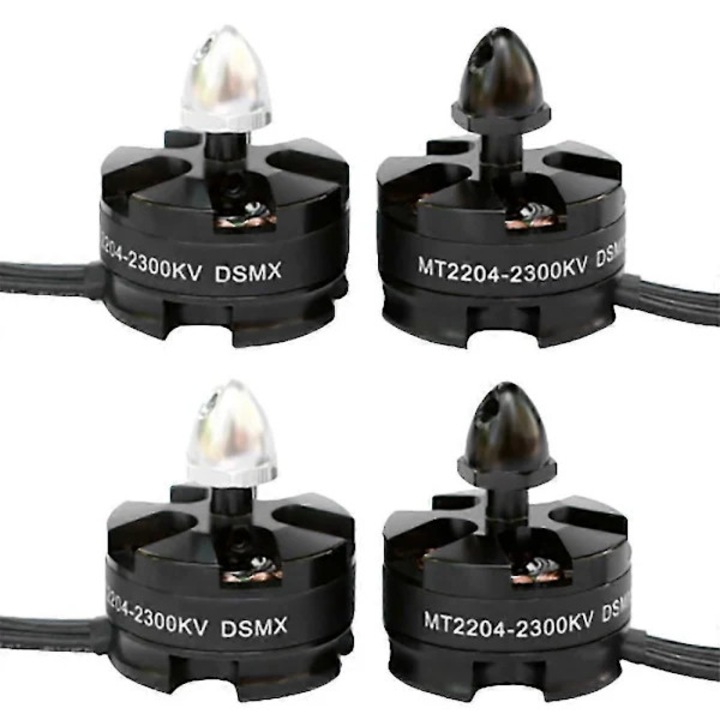 Set 4 bucati, motor brushless (motor fara perii) MT2204 2300KV, putere maxima 150W (3S), tractiune maxima 430g, negru/rosu, 4 x 27g