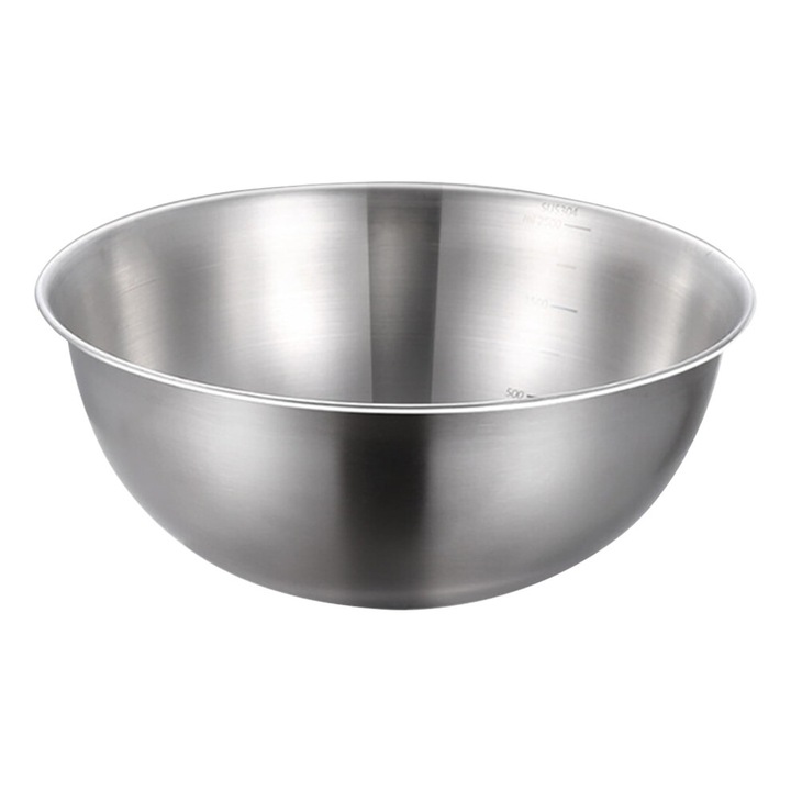 Bol inoxidabil pentru bucatarie, set 1 buc, argintiu, 22x22x8.3cm