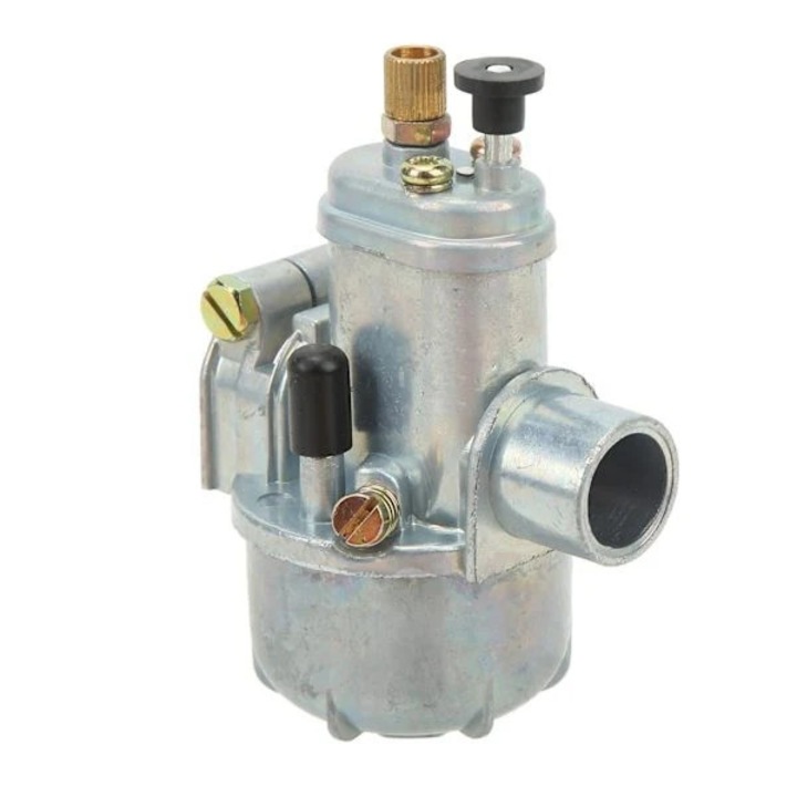 Carburator pentru moped/motocicleta, tip Bing profesional 15 mm, metal, pentru motoare 50cc, inlocuitor direct pentru Puch Maxi, Maxi Sport, Maxi Luxe, Newport, E50, Magnum, MK, MKII, Cobra, Argintiu, 1 buc