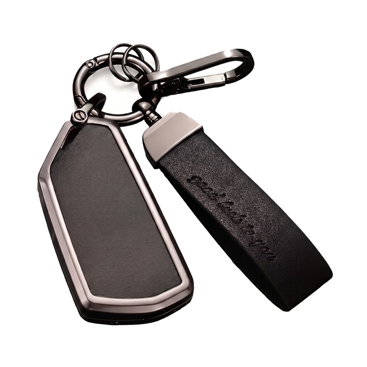 Husa cheie auto pentru Volkswagen Golf 8 Passat B9 Tiguan III Skoda Octavia IV Superb IV Kodiaq II Cupra Formentor Audi A3 8Y Q4 e-tron, BEST ACCESSORIES, culoare Gunmetal / negru