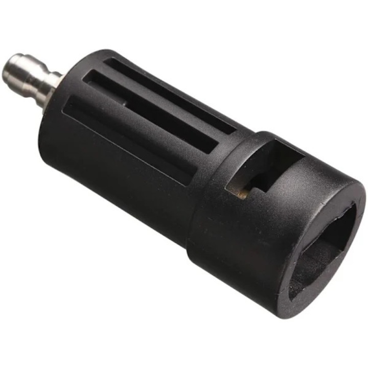 Адаптер 1/4" Quick Connect / бърза връзка за водоструйка, съвместим с Karcher K2-K7, T300 и Stanley SLP, неръждаема стомана и издръжлив пластмасов корпус, работно налягане до 2500 psi, черен, 1 бр