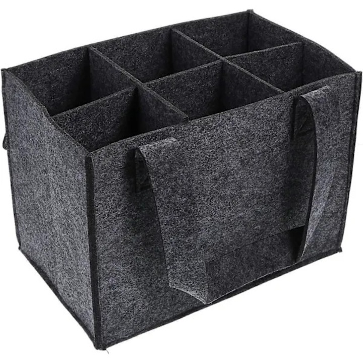Поставка за бутилки с 6 отделения, изолирана с филц, 30x15x25см