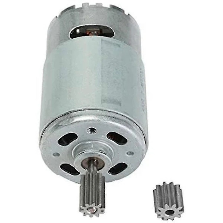 Електрически мотор RS550 12V 35000rpm, DC мотор за детски колички, метал, сребрист, комплект 2 броя със зъбни колела 10 зъба 10мм и 8.5мм