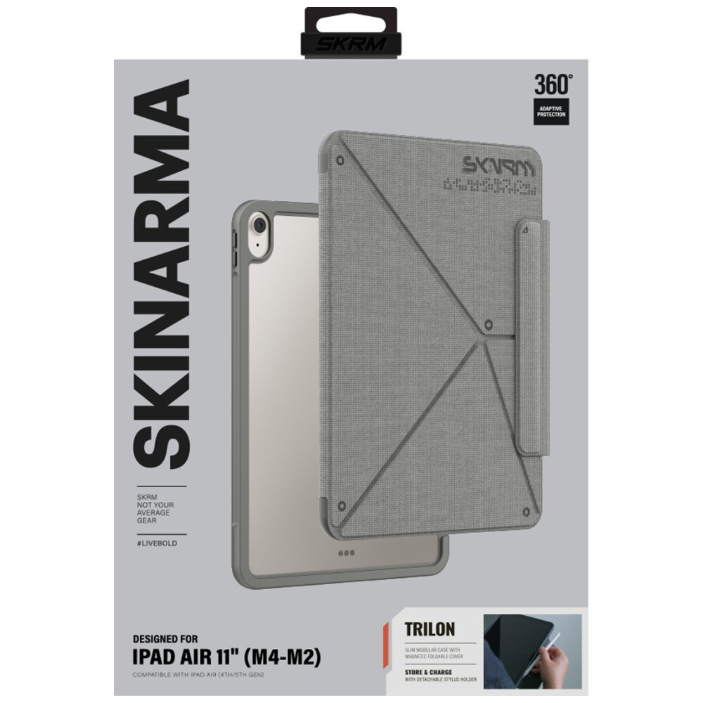 Husa/Etui Skinarma Trilon pentru iPad Air 11 M2 2024/M4 2026, cu protectie, cu inchidere magnetica, gri, 1 buc