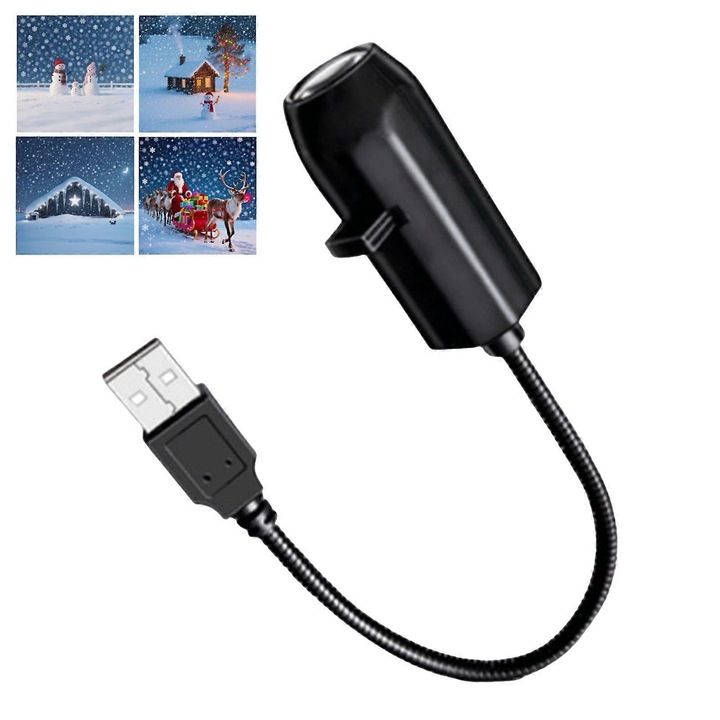 USB csillagprojektor, hangulatvilágítás, állítható, fehér, 3W, 5V