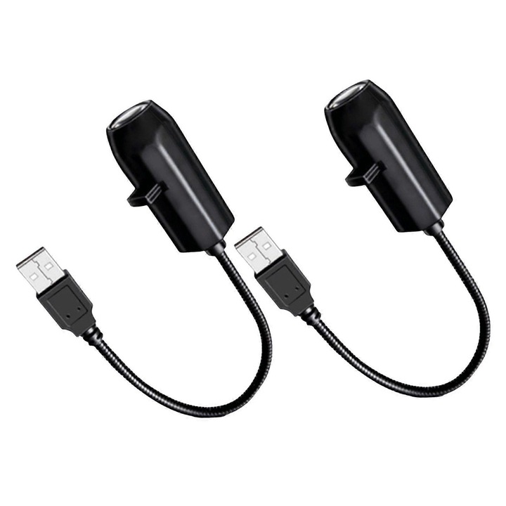 Proiector de stele USB, lampa de noapte cu cablu flexibil, 5V 3W, carcasa ABS, pentru plafon auto si tavan camera, negru, 1/2/3 bucati