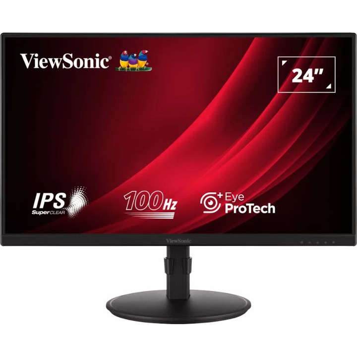 Monitor Viewsonic 24" 100Hz IPS 4ms, Full HD, VGA, HDMI, DisplayPort, Boxe, Pivot, negru