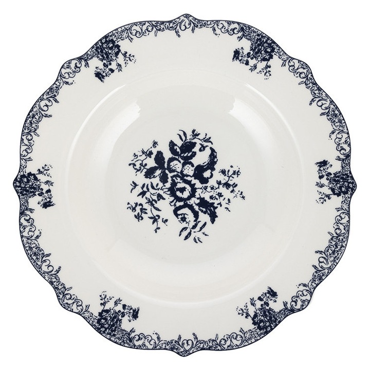 Farfurie adanca/bol Royal Blue din NBC, compatibila cu masina de spalat vase si cuptor cu microunde, albastru regal, 23 cm