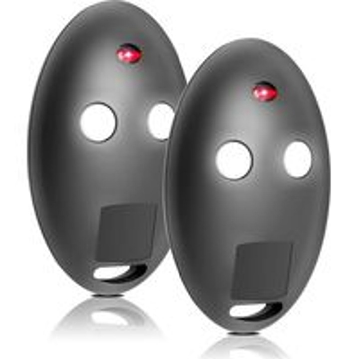 Telecomanda/emitator Mitto2 M, 433,92 MHz, 2 canale, cu rolling code, programabila, include 2 baterii si breloc, Negru, Set 2 bucati