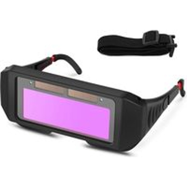 Ochelari de sudura/masca de sudura, auto-intunecare solara fara baterie, filtru cu protectie UV/IR anti-orbire, negru, 1 buc