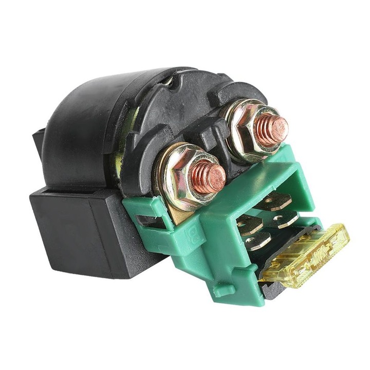 Releu de pornire (starter relay) compatibil GY6/250CC/CF250/CH250/CH125/CF188/ATV, plug-and-play, metal si plastic, rezistenta la coroziune si abraziune, negru, 1 buc.