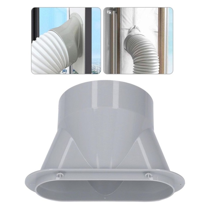 Conector furtun evacuare aer conditionat portabil 130mm, ABS, 21.5x13x13.5cm