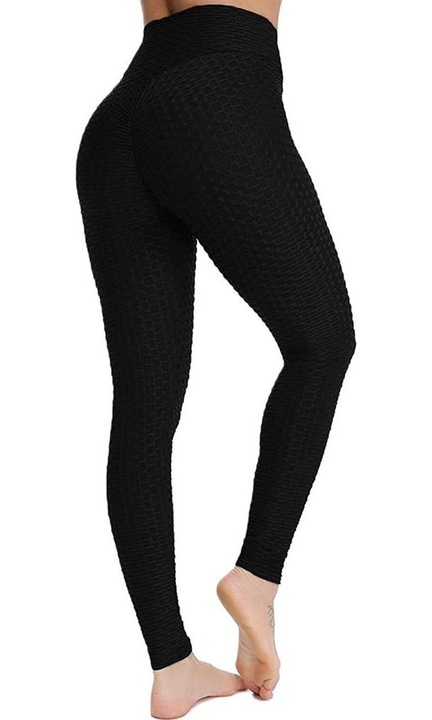 Colanti sport, efect de ridicare, negru, elastic