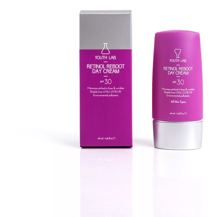 YOUTH LAB Retinol Reboot SPF30 nappali krém, 50ml, öregedésgátló formula természetes fényvédelemmel, minden bőrtípusra