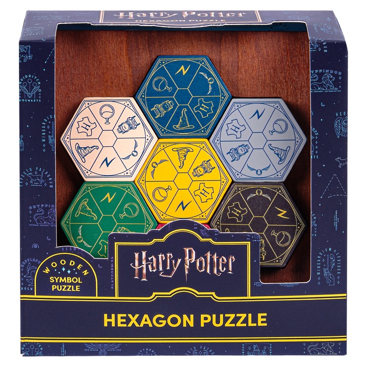 Joc de inteligenta Harry Potter's Hexagon Puzzle Box, Professor Puzzle, 7 piese