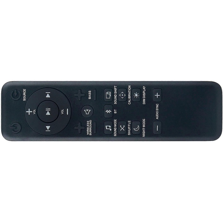 Telecomanda de inlocuire compatibila cu JBL Bar 2.1/3.1/5.1, ABS, necesita 2 x baterii AAA neincluse, Negru, 1 buc