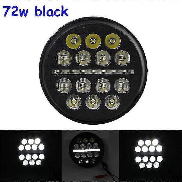 Far LED 5.75 inch, 40W, fekete króm, 12V/24V, vízálló