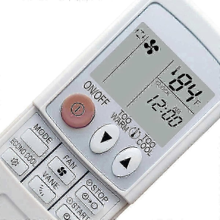 SZRH A-S univerzális távirányító légkondicionálóhoz, kompatibilis a Mitsubishi Electric Mr Slim modellel, előre programozott, °C/°F beállítás, 2x AAA elemmel működik, fehér, 1 db