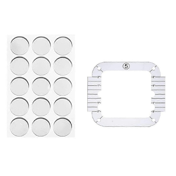 Set sabloane pentru quiltat din acril, pentru masini de cusut domestice, cu discuri antiderapante incluse, transparent, 1 set