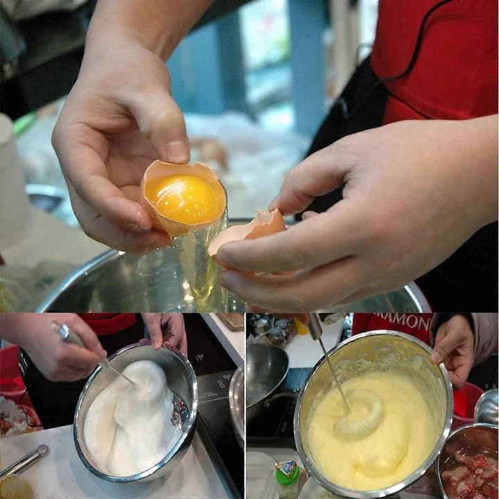 Tel, mixer manual din otel inoxidabil 304, spirala dubla pentru aerare rapida, lavabil in masina de spalat, Argintiu