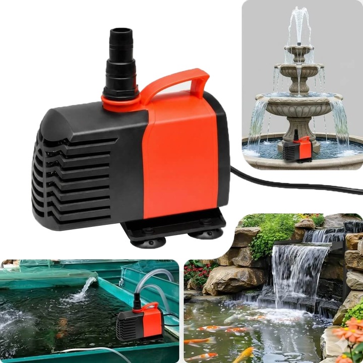 Pompa apa cascade si iazuri Aqua Zonic Sumo 5, pompa submersibila amfibie 7500 l/h, H Max 4.5 m, 110 W, pompa filtru iaz, pompa fantani arteziene, pompa submersibila piscina, pompa jet apa