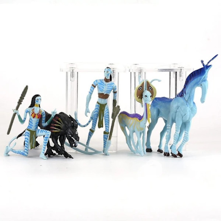 5 darabos készlet, Avatar The Way Of Water figurák, PVC-ből, nem mérgező, tortadíszítéshez és játékhoz, Kék, 20/15/5 cm