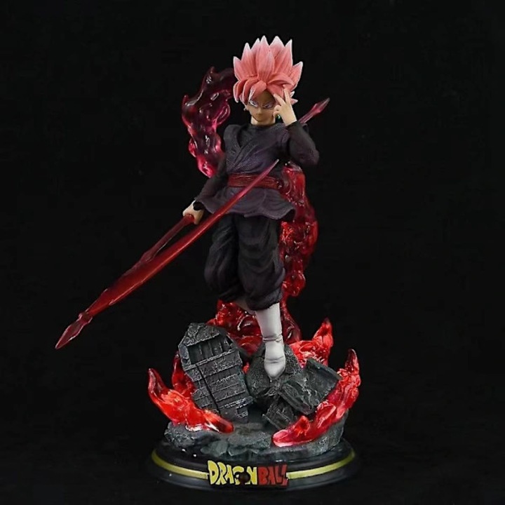 Dragon Ball Z Zamasu és Fekete Goku figura, PVC, 28cm, világító talppal