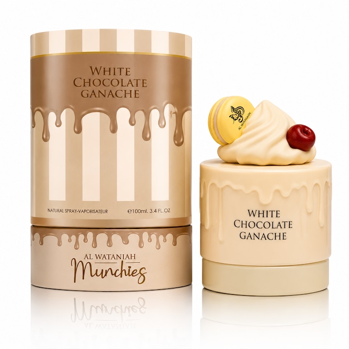 Apa de parfum unisex, White Chocolate Ganache, 100 ml, Al Wataniah Munchies®