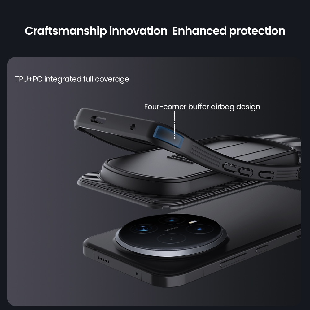Carcasa Nillkin CamShield pentru Honor Magic 8 Pro, cu capac glisant pentru camera, din TPU rezistent la zgarieturi, Negru, 1 buc