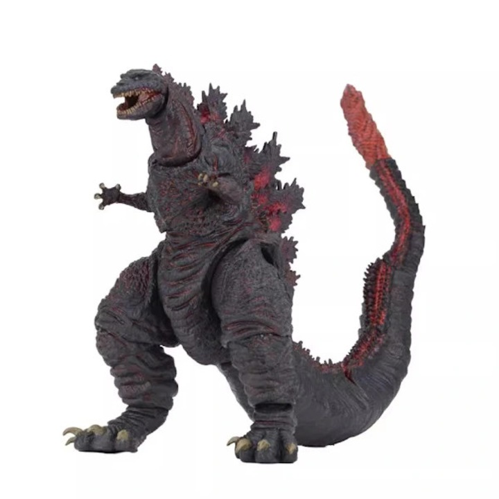 Figurina de actiune Sun and Rain Godzilla (Shin Godzilla 2016), articulata, peste 30 puncte de articulatie, coada mobila, gri/rosu, 1 buc.