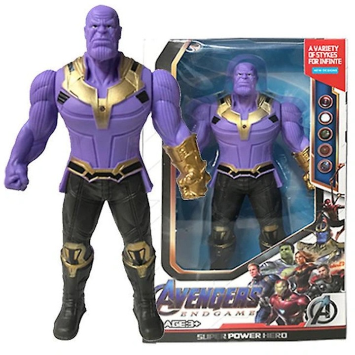 Figurina Marvel Spiderman Hulk Ironman 17cm multicolor articulata luminoasa cu cutie