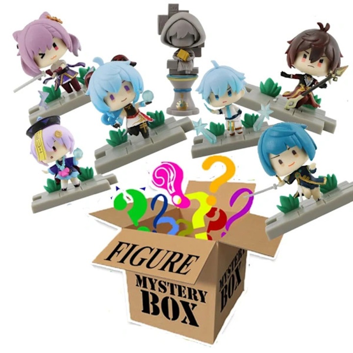 Figurina/figura de colectie Genshin Impact din PVC, personaje Xiao, Ganyu, Venti, Diluc, Amber, Paimon, aproximativ 8 cm, Multicolor, 1 buc