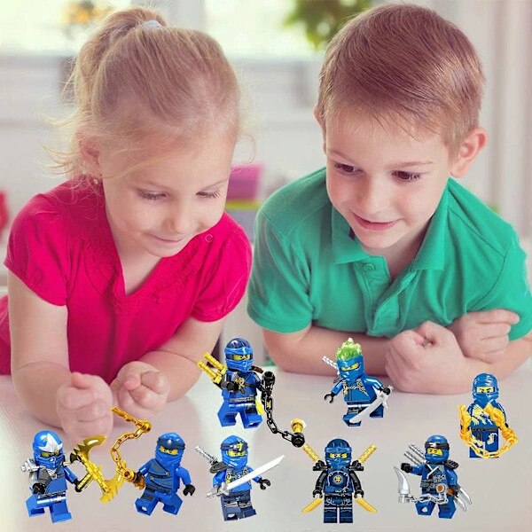 Set 8 figurine Ninja Jay, diverse costume, 4.5cm, multicolor - eMAG.ro