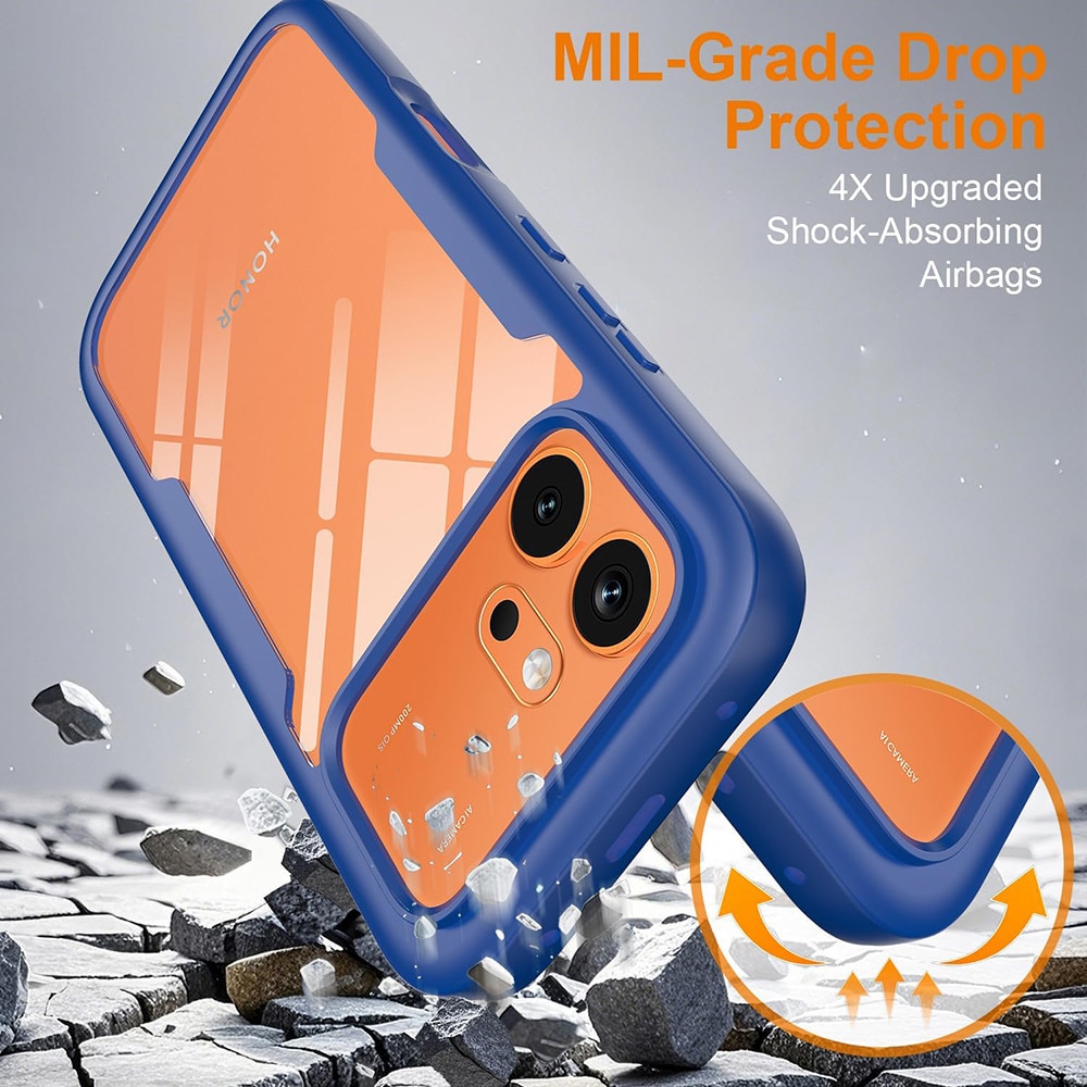 Set 360: Husa cu folie integrata pentru Honor 600 / 600 Pro Protectie 360 fata / spate - albastru