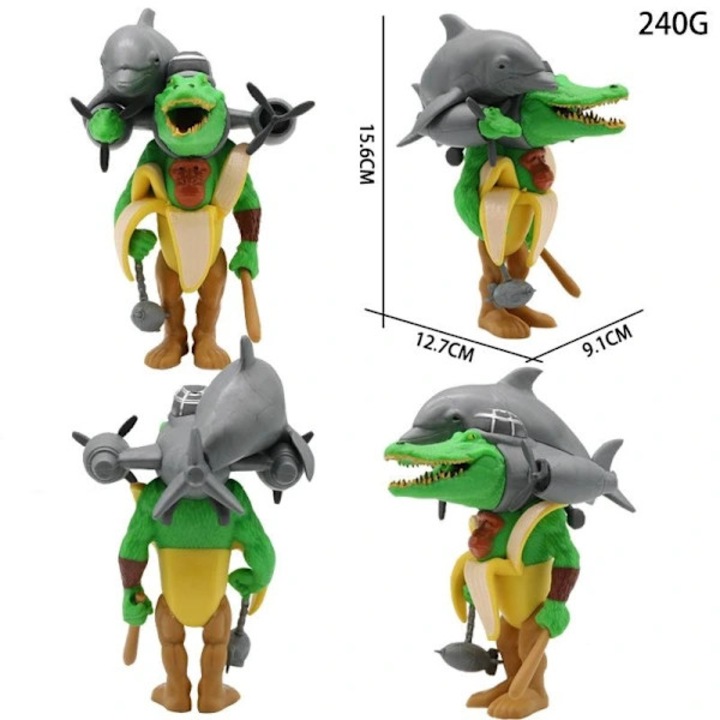 Figurina Brainrot Monster Fusion Edition, action figure din PVC, articulata, Multicolor, 1 buc
