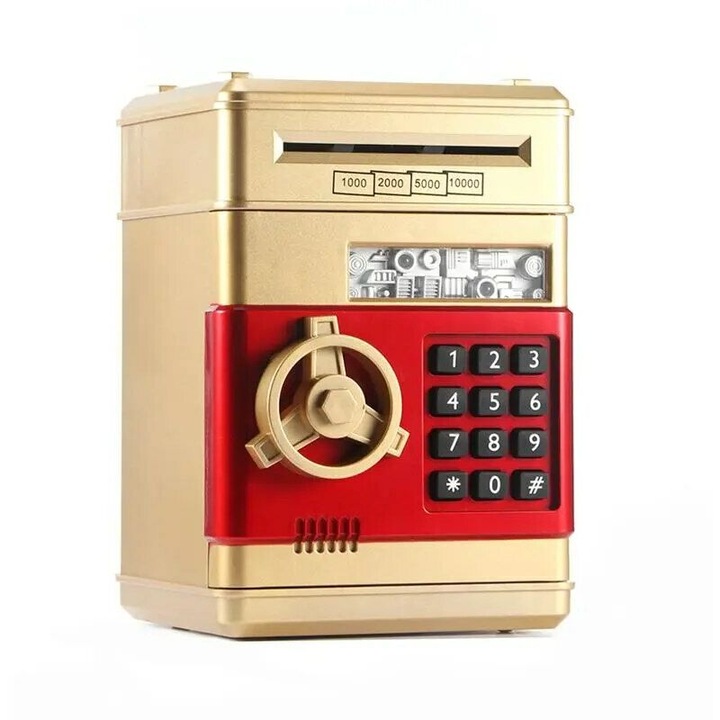 Seif electronic pentru pusculite, pusculite pentru copii, monede digitale, seif pentru economisirea banilor, mini bancomat, cadouri de Craciun pentru copii