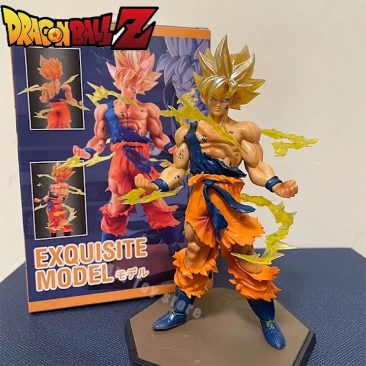 Gyűjthető figura Dragon Ball Z Son Goku Super Saiyan, PVC-ből, 16 cm, kidolgozott, dobozzal, többszínű, 1 db