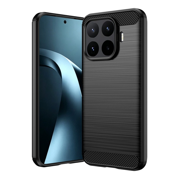 Husa pentru Xiaomi 17T Pro Carbon Liquid Silicone, negru
