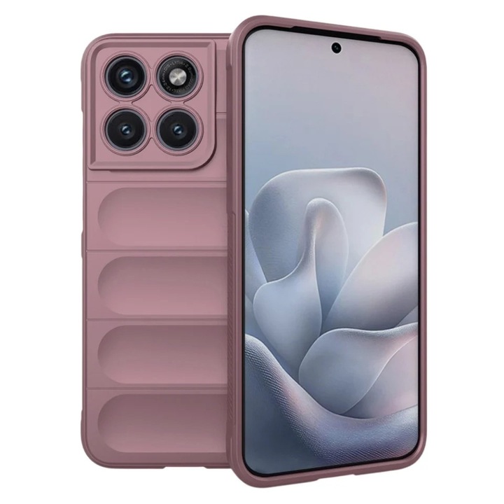Husa pentru Motorola Edge 70 Fusion din Silicon Mat, Antisoc, set cu sticker, Magic Shield, Mov
