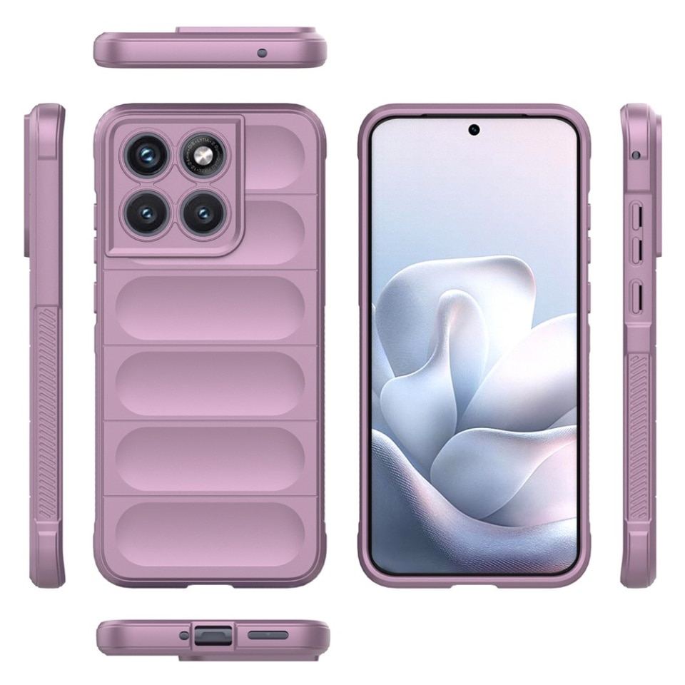 Husa pentru Motorola Edge 70 Fusion din Silicon Mat, Antisoc, set cu sticker, Magic Shield, Mov