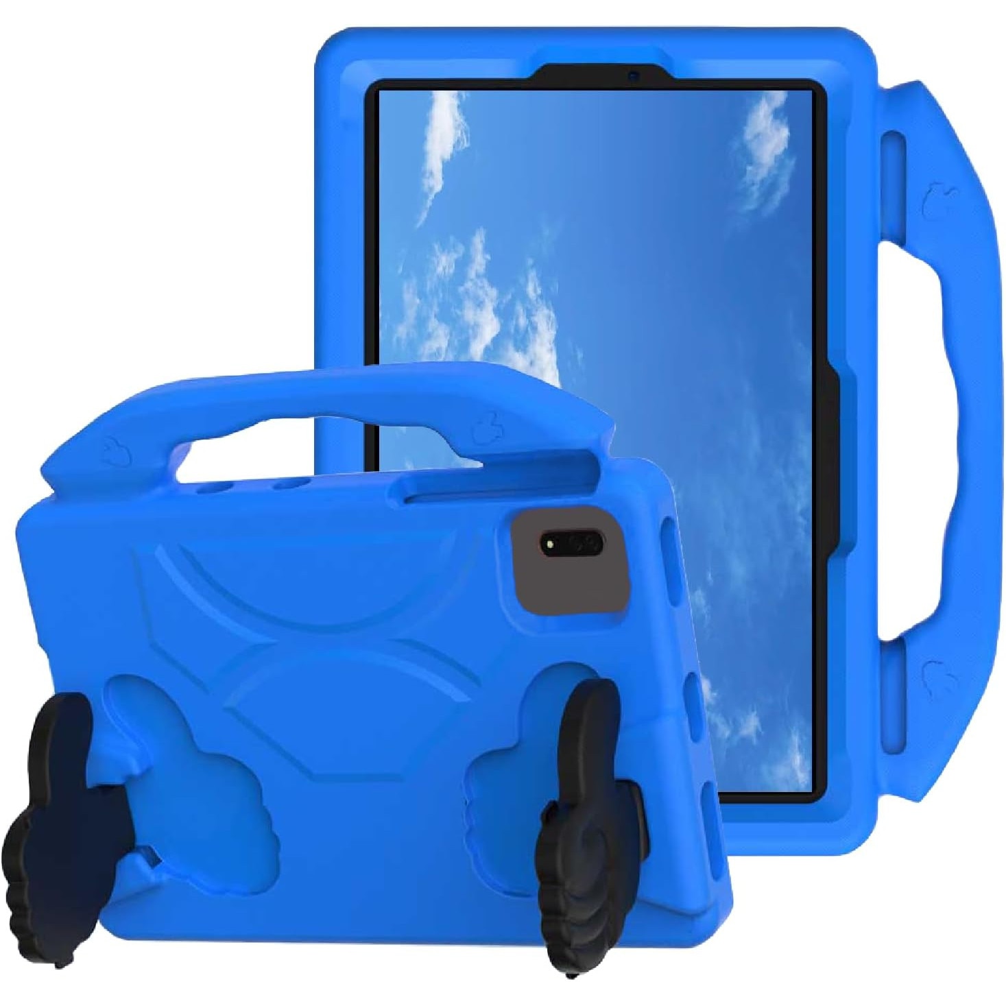 BEARWIN Husa pentru tableta pentru copii (albastra, 10,4 x 10,5 inci) cu maner si suport reglabil – protectie completa la 360°, compatibila cu Samsung Tab A7