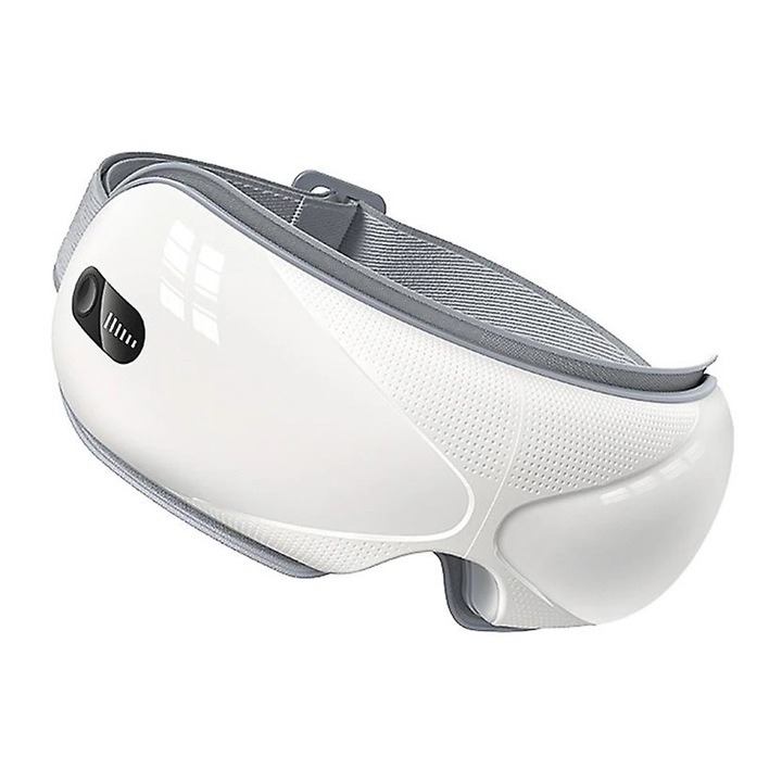 BEARWIN Szemmasszírozó készülék (szemmasszázs) 40–42°C fűtéssel, vibrációval, Bluetooth zenelejátszással, 4 masszázsmóddal, fehér, 1 db