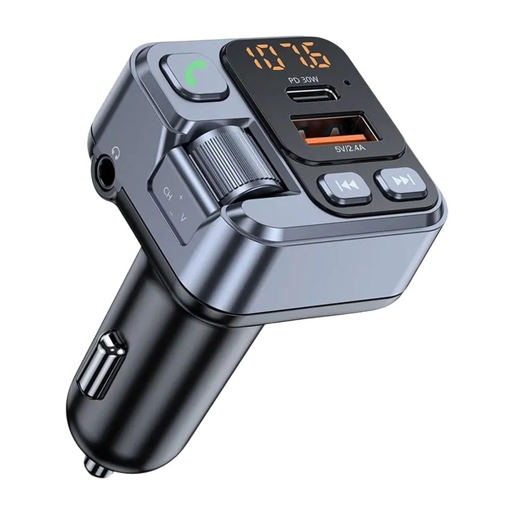 BEARWIN 5.1 FiM Autó Jeladó MP3 Sztereó Zenelejátszó Kihangosító 3.5mm AURX Vezeték nélküli Autós Készlet 30W PD USB-C Gyors