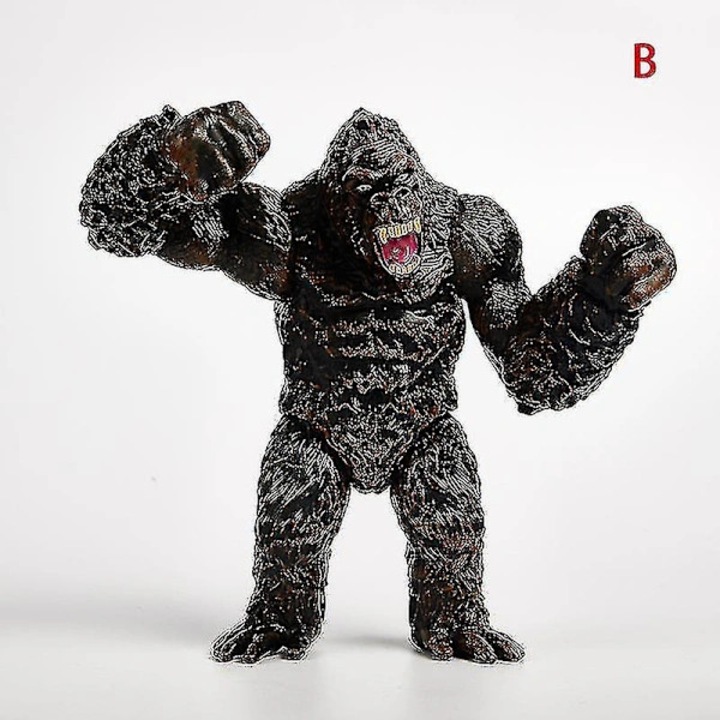 Figurina model King Kong, din plastic PE, cu detalii realiste si rezistenta, negru, 1 buc