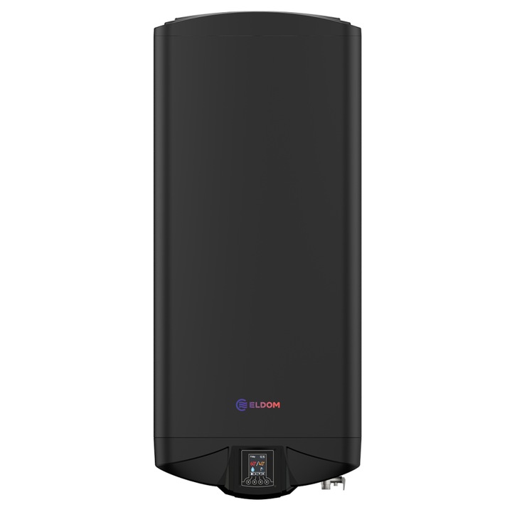 Плосък бойлер Eldom 80л., DU080FW-B, Wi-Fi, 3.3 kW, два водосъдържателя, двупозиционен монтаж, черен мат