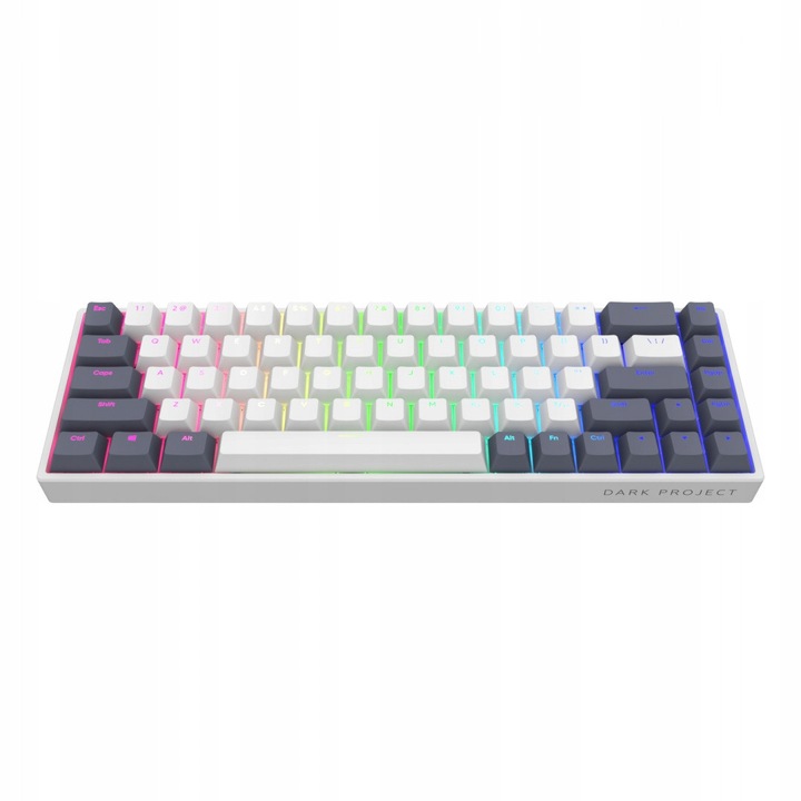 Механична клавиатура Dark Project KD68B, 65%, RGB, сиво-синя, 68 клавиша