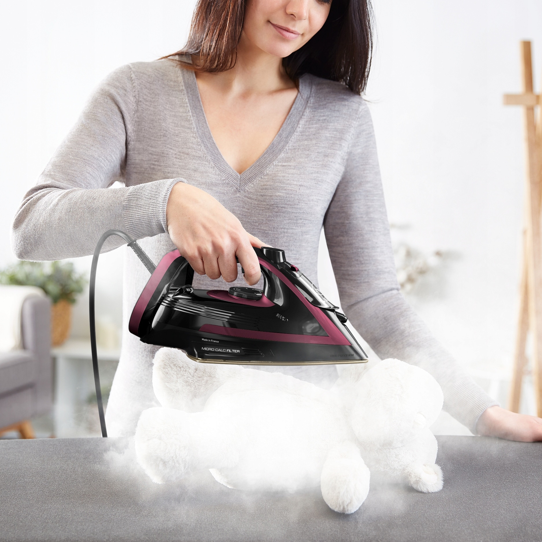 Fier de calcat cu aburi Tefal Puregliss FV8065, 3000W, 280ml